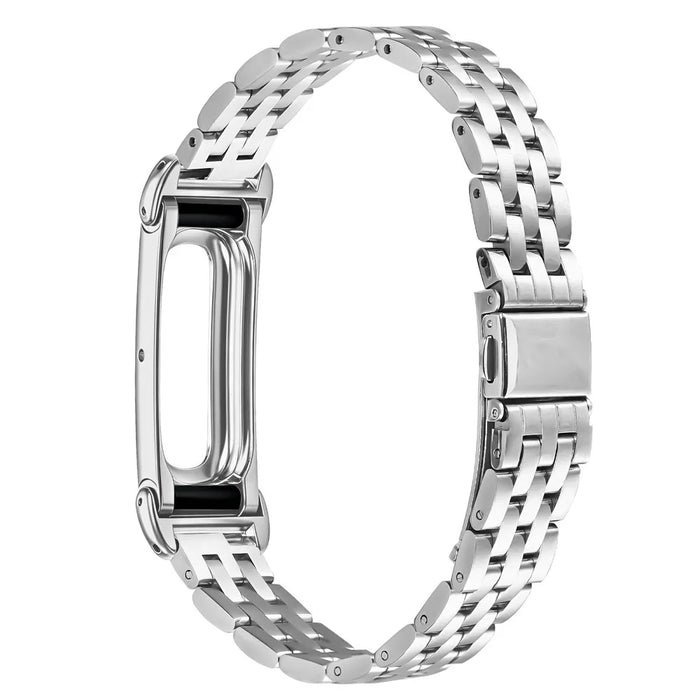 For Google Fitbit Air Metal Watch Band Stainless Steel Five-Bead Slim Strap - Silver - 2