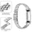 For Google Fitbit Air Metal Watch Band Stainless Steel Five-Bead Slim Strap - Silver - 3