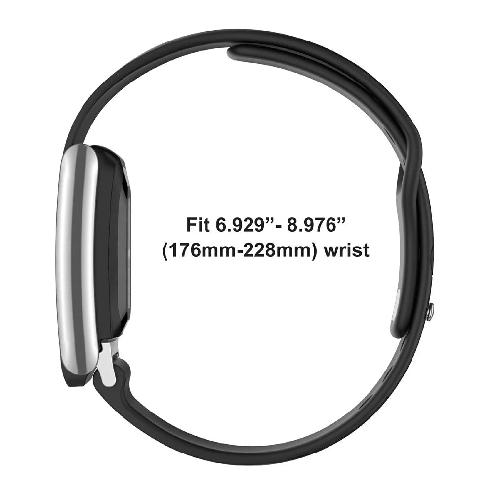 Silicone Band for WHOOP 5.0 Peak / 5.0 One / 5.0 Floral Embossed Slim Sport Strap with Zinc Alloy Buckle - Black - 7
