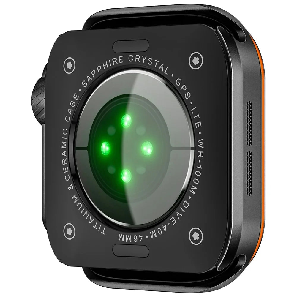Watch Case for Apple Watch Series 11 46mm / 10 46mm Decorative Ring Design Zinc Alloy + PC Protective Cover - Black - 2