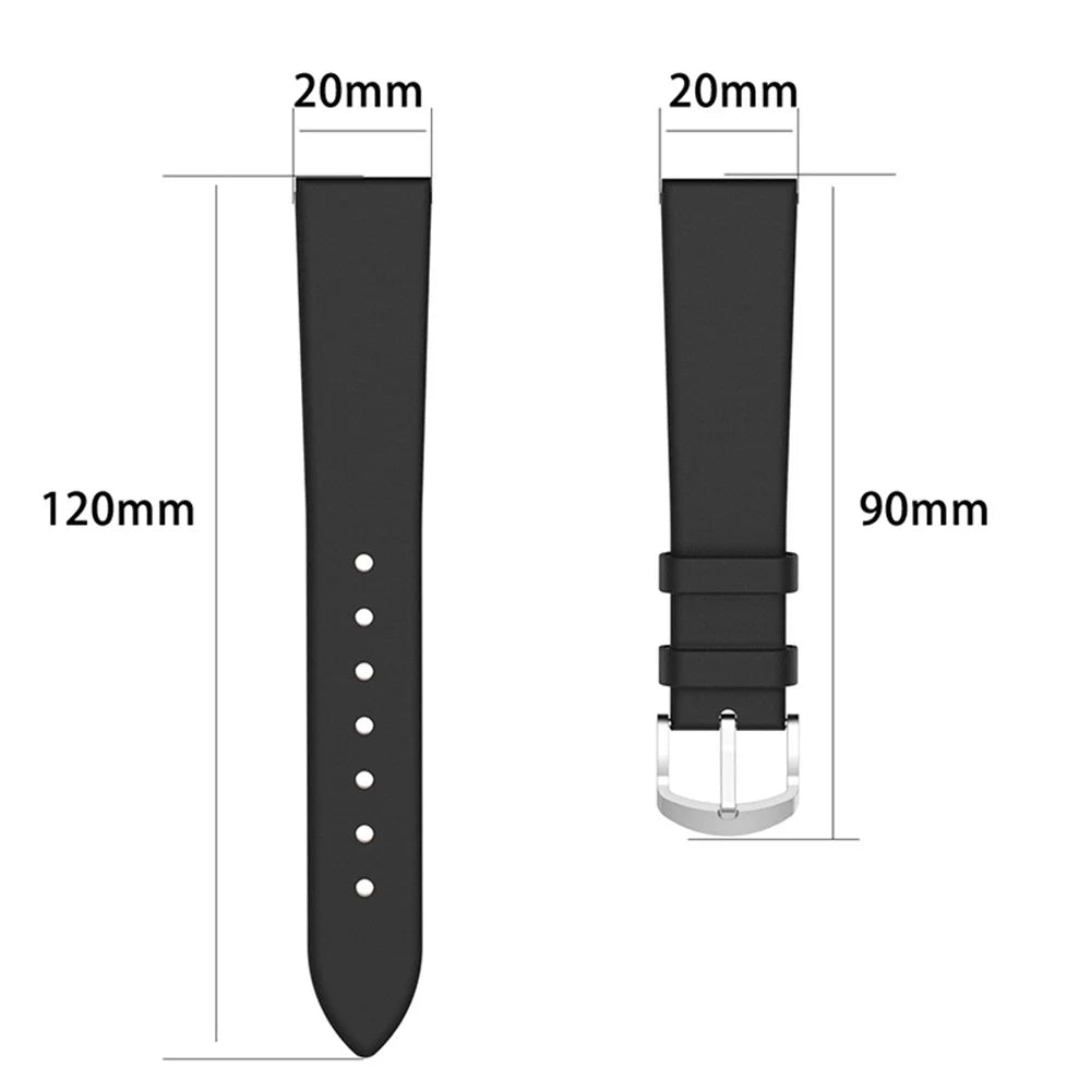 20mm Genuine Leather Smart Watch Band for Samsung Galaxy Watch6 40mm 44mm / Watch6 Classic 43mm 47mm / Watch 5 40mm 44mm / 5 Pro 45mm / Watch4 40mm 44mm - White - 5