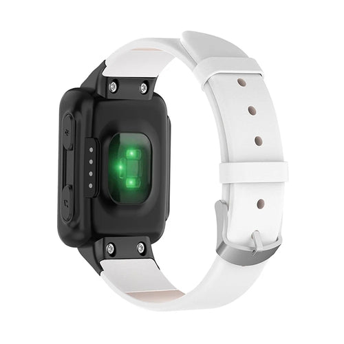 Replacement Smart Watch Leather Band Wrist Strap with Screws Tool for Garmin Forerunner 35/30/35J / ForeAthlete 35J - White - 1