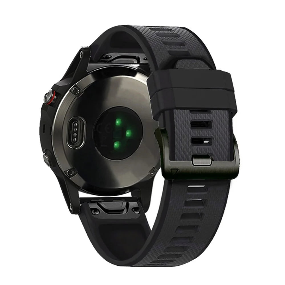 For Garmin Fenix 6 / Fenix 5 / Forerunner 945 / Forerunner 935 Dual Color Watch Band 22mm Soft Silicone Replacement Band - Carbon Ash / Black - 1