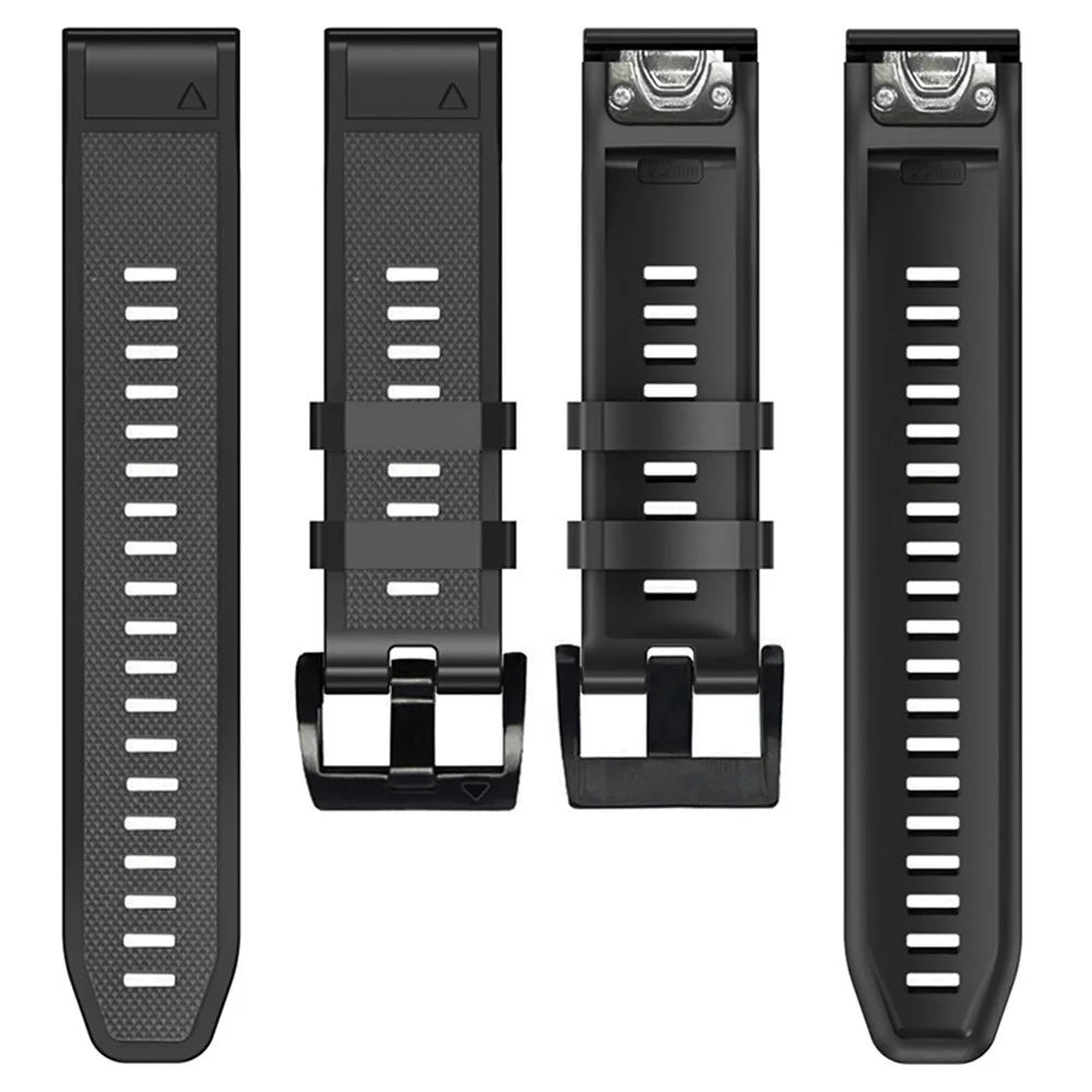 For Garmin Fenix 6 / Fenix 5 / Forerunner 945 / Forerunner 935 Dual Color Watch Band 22mm Soft Silicone Replacement Band - Carbon Ash / Black - 4
