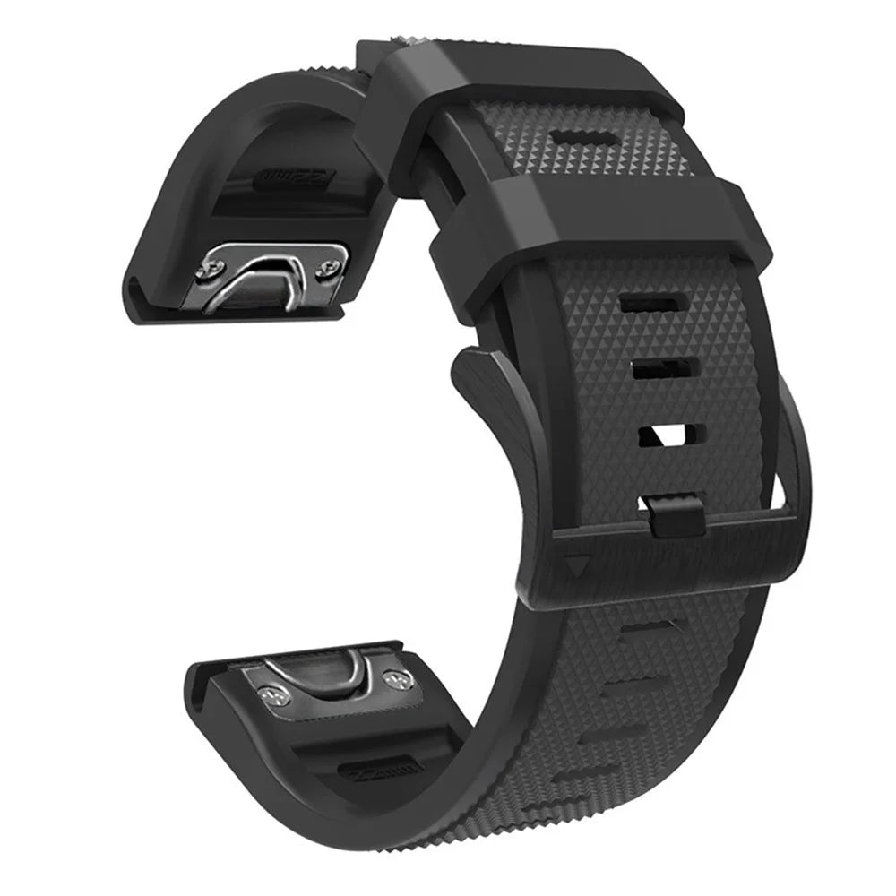 For Garmin Fenix 6X/Fenix 5X/Fenix 3 HR/Descent Mk1 Dual Color Watch Band, 26mm Silicone Sport Watch Strap - Carbon Ash/Black - 2