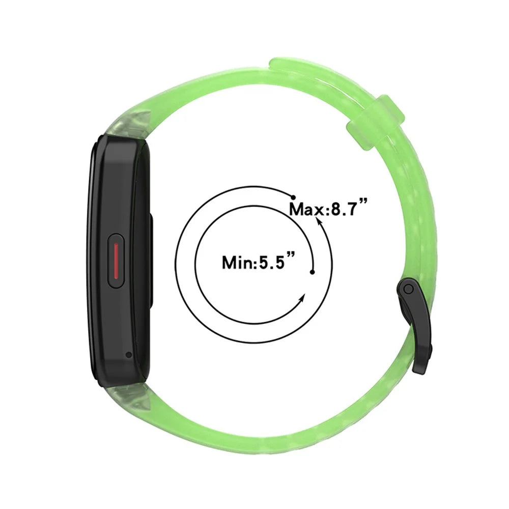 Transparent Waterproof TPU Replacement Strap Watch Bands for Huawei Band 6 / Honor Band 6 - Transparent Black - 3