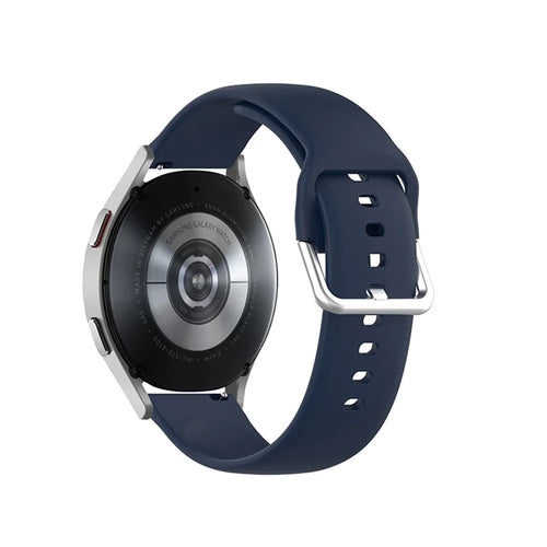 Solid Color Silicone Watch Band Strap for Samsung Galaxy Watch6 40mm 44mm / Watch6 Classic 43mm 47mm / Watch 5 40mm 44mm / 5 Pro 45mm / Watch4 40mm 44mm - Midnight Blue - 1