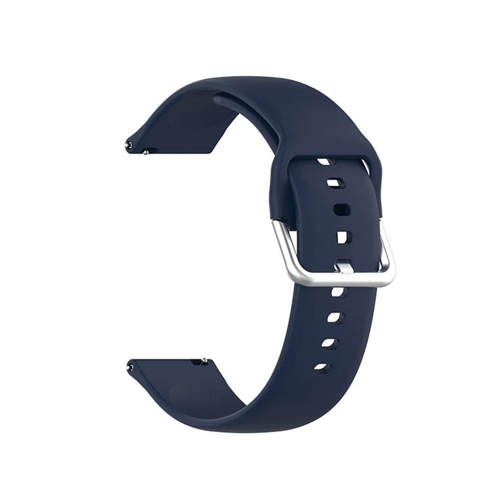 Solid Color Silicone Watch Band Strap for Samsung Galaxy Watch6 40mm 44mm / Watch6 Classic 43mm 47mm / Watch 5 40mm 44mm / 5 Pro 45mm / Watch4 40mm 44mm - Midnight Blue - 3
