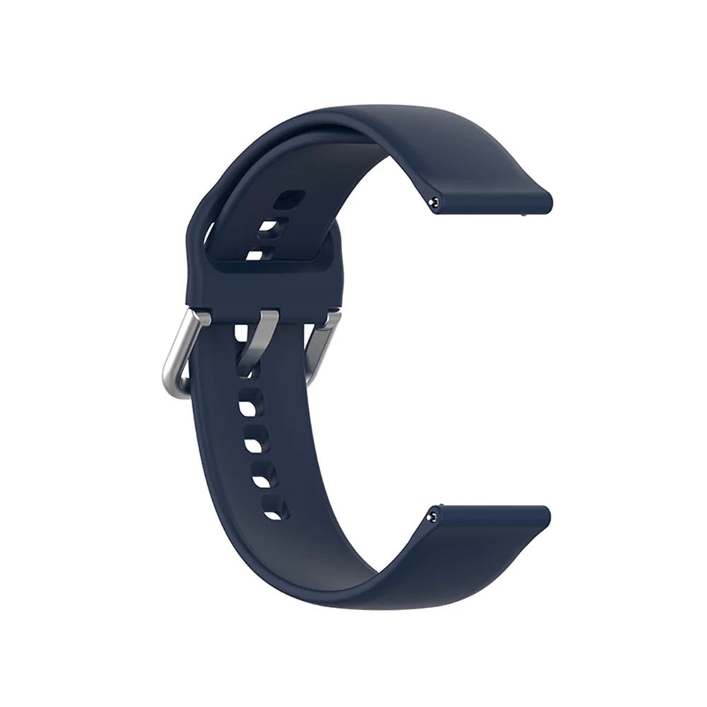 Solid Color Silicone Watch Band Strap for Samsung Galaxy Watch6 40mm 44mm / Watch6 Classic 43mm 47mm / Watch 5 40mm 44mm / 5 Pro 45mm / Watch4 40mm 44mm - Midnight Blue - 4