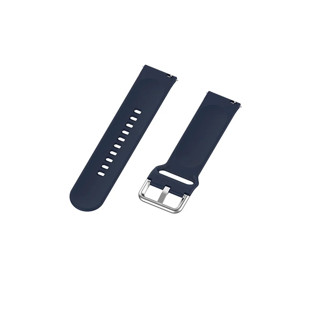 Solid Color Silicone Watch Band Strap for Samsung Galaxy Watch6 40mm 44mm / Watch6 Classic 43mm 47mm / Watch 5 40mm 44mm / 5 Pro 45mm / Watch4 40mm 44mm - Midnight Blue - 5
