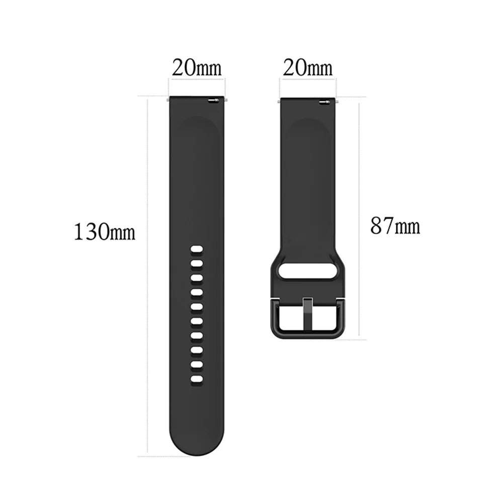 Solid Color Silicone Watch Band Strap for Samsung Galaxy Watch6 40mm 44mm / Watch6 Classic 43mm 47mm / Watch 5 40mm 44mm / 5 Pro 45mm / Watch4 40mm 44mm - Midnight Blue - 6