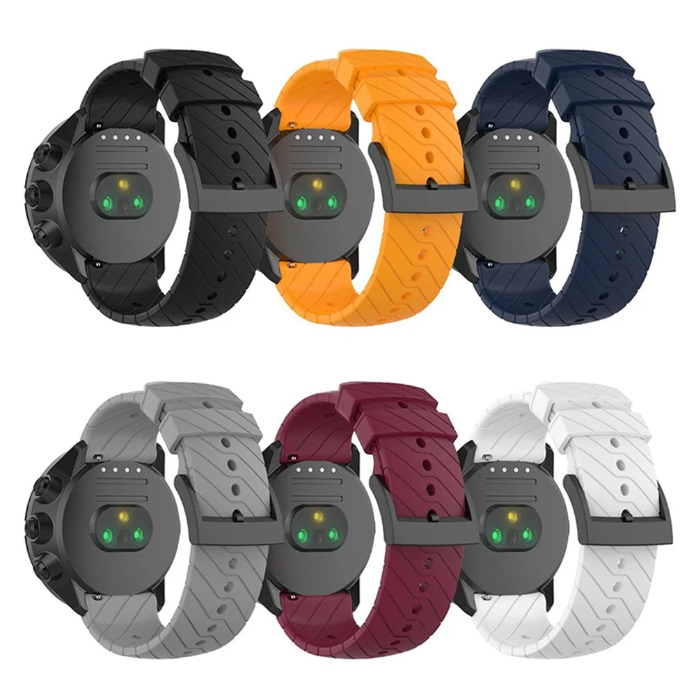 24mm Twill Texture Silicone Replacement Adjustable Smartwatch Strap Sport Band for Suunto 9 / 9 Baro / D5 / 9 Copper - Midnight Blue - 5