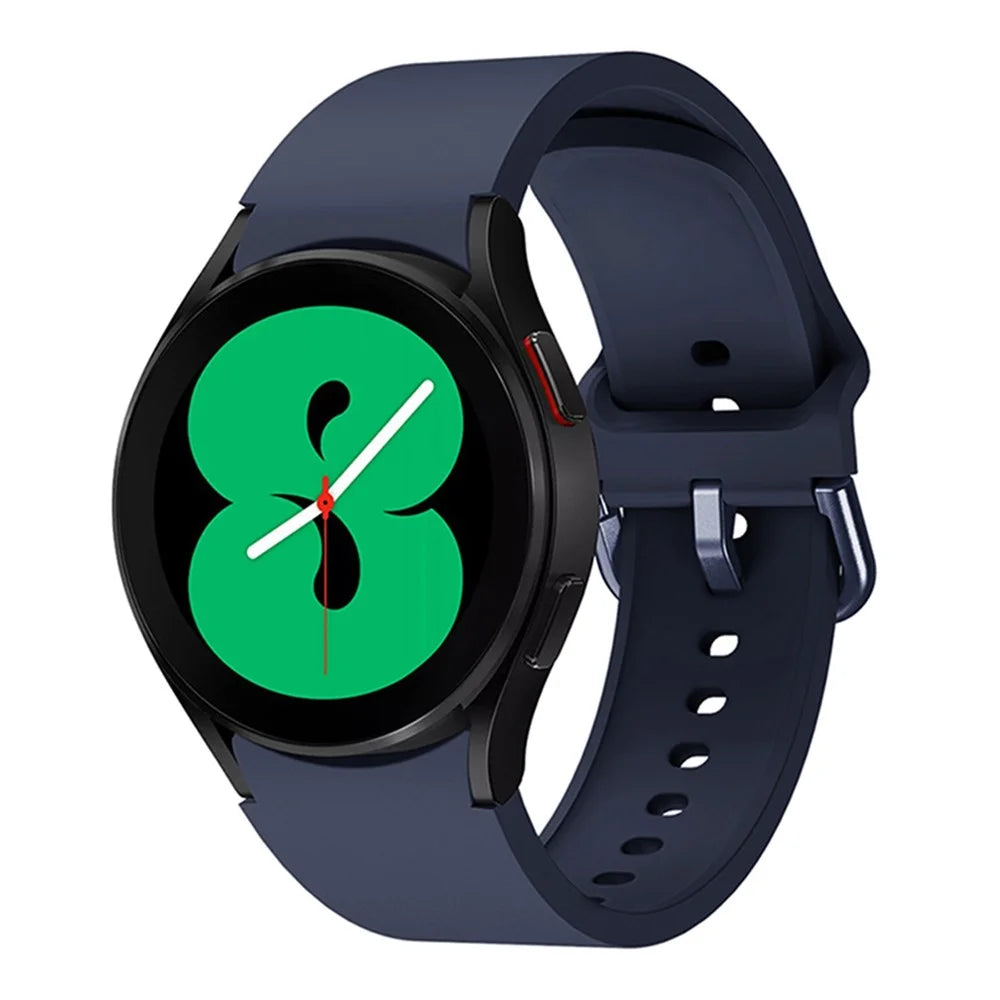 Soft Silicone Watch Strap Replacement Sport Band for Samsung Galaxy Watch6 40mm 44mm / Watch6 Classic 43mm 47mm / Watch 5 40mm 44mm / 5 Pro 45mm / Watch4 40mm 44mm - Midnight Blue - 3
