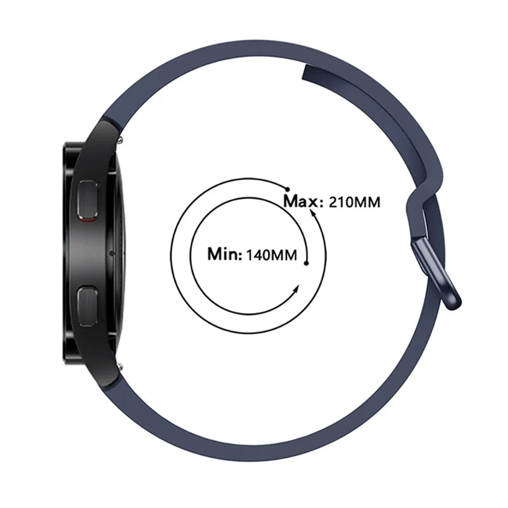Soft Silicone Watch Strap Replacement Sport Band for Samsung Galaxy Watch6 40mm 44mm / Watch6 Classic 43mm 47mm / Watch 5 40mm 44mm / 5 Pro 45mm / Watch4 40mm 44mm - Midnight Blue - 5