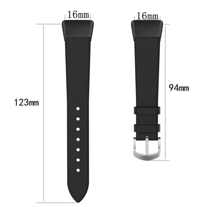 Top Layer Genuine Leather Quick Release Watch Band Strap Replacement for Huawei Band 6 / Honor Band 6 - Dark Blue - 5