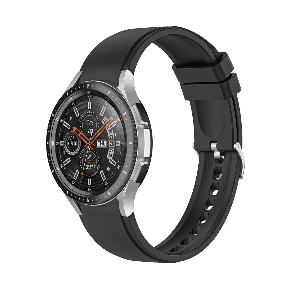 Solid Color Soft Silicone Adjustable Watch Strap Wristband for Samsung Galaxy Watch6 40mm 44mm / Watch6 Classic 43mm 47mm / Watch 5 40mm 44mm / 5 Pro 45mm / Watch4 40mm 44mm - Black - 2