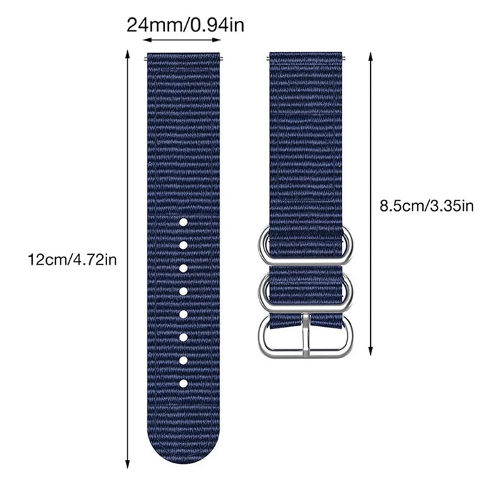 Breathable Canvas Replacement Adjustable Smartwatch Strap Wrist Band with Tool for Suunto 9 / 7 / 9 Baro / D5 - Dark Blue - 4