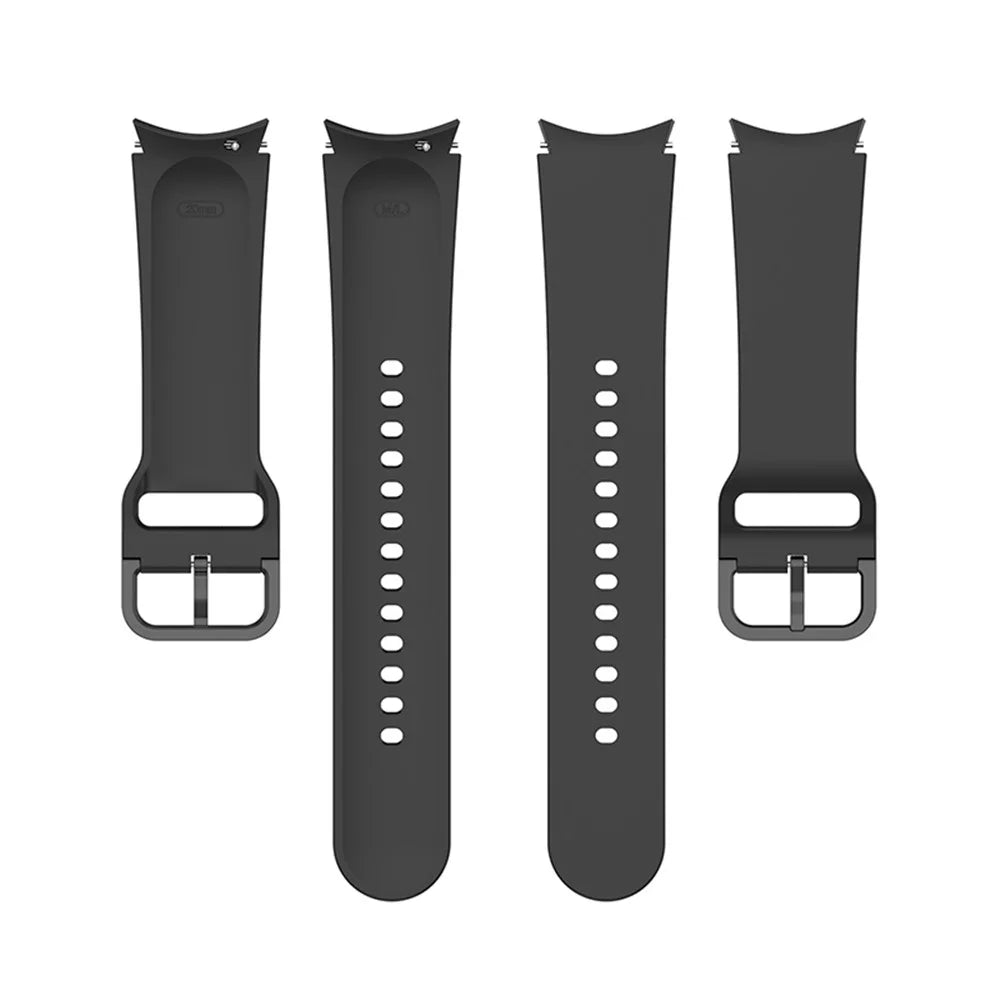 20mm Silicone Watch Bands Replacement Straps for Samsung Galaxy Watch6 40mm 44mm / Watch6 Classic 43mm 47mm / Watch 5 40mm 44mm / 5 Pro 45mm / Watch4 40mm 44mm - Black - 4