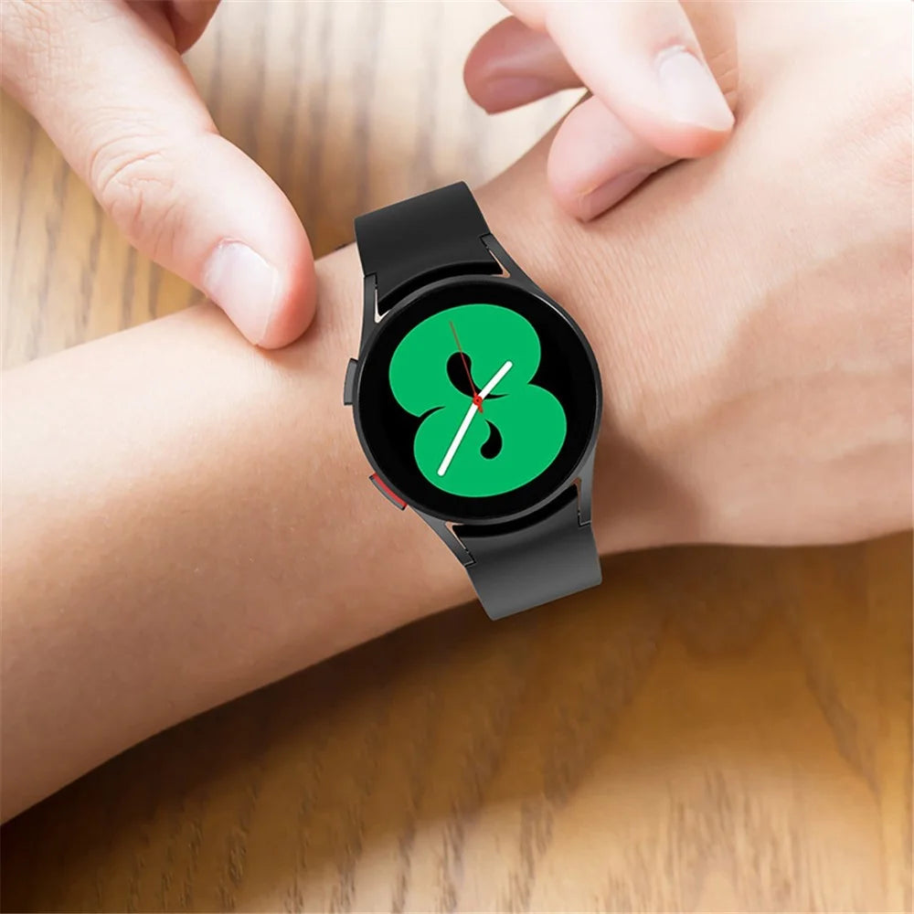 20mm Silicone Watch Bands Replacement Straps for Samsung Galaxy Watch6 40mm 44mm / Watch6 Classic 43mm 47mm / Watch 5 40mm 44mm / 5 Pro 45mm / Watch4 40mm 44mm - Black - 5