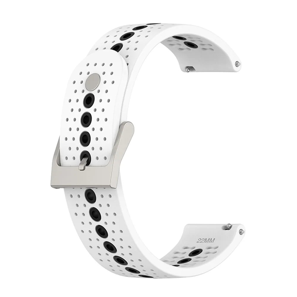22mm Dual Color Silicone Watch Bands Adjustable Replacement Straps for Huawei Watch GT Runner / Huawei Watch GT 3 46mm / Watch 3 / GT2 Pro / Samsung Galaxy Watch3 45mm / Watch 42mm - White/Black - 1
