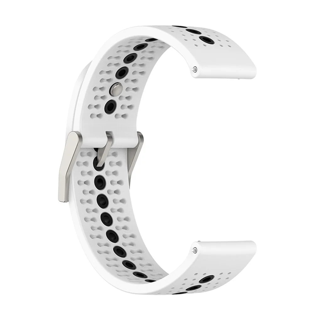 22mm Dual Color Silicone Watch Bands Adjustable Replacement Straps for Huawei Watch GT Runner / Huawei Watch GT 3 46mm / Watch 3 / GT2 Pro / Samsung Galaxy Watch3 45mm / Watch 42mm - White/Black - 2