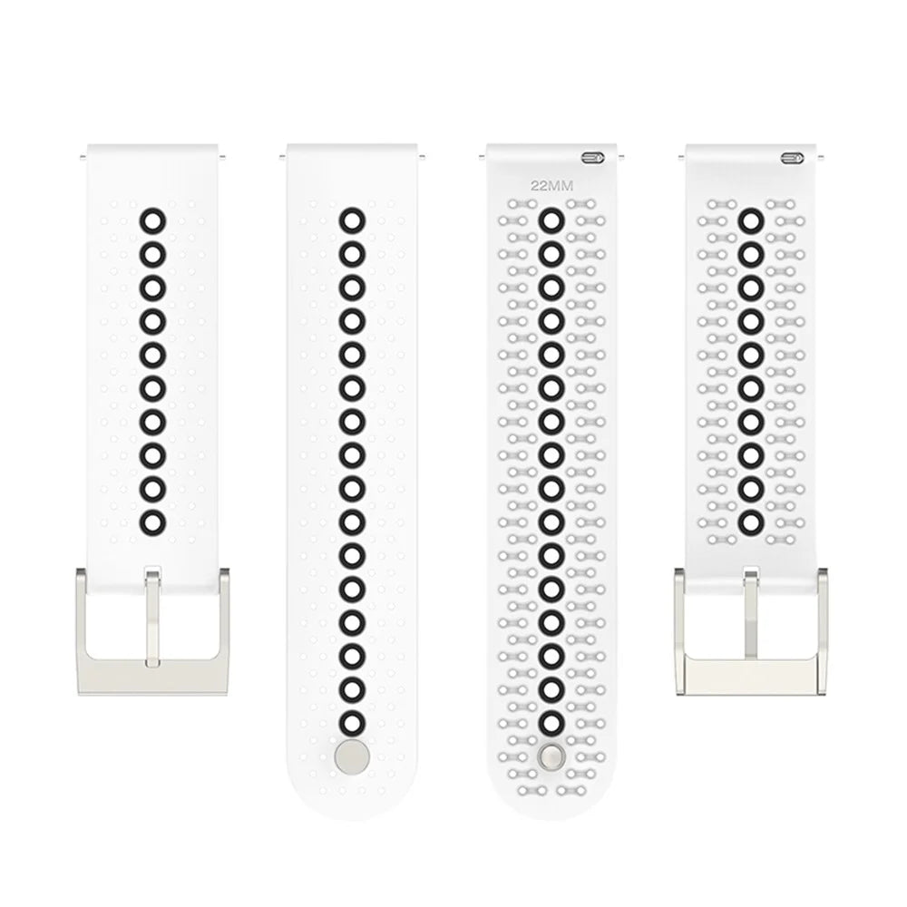 22mm Dual Color Silicone Watch Bands Adjustable Replacement Straps for Huawei Watch GT Runner / Huawei Watch GT 3 46mm / Watch 3 / GT2 Pro / Samsung Galaxy Watch3 45mm / Watch 42mm - White/Black - 5