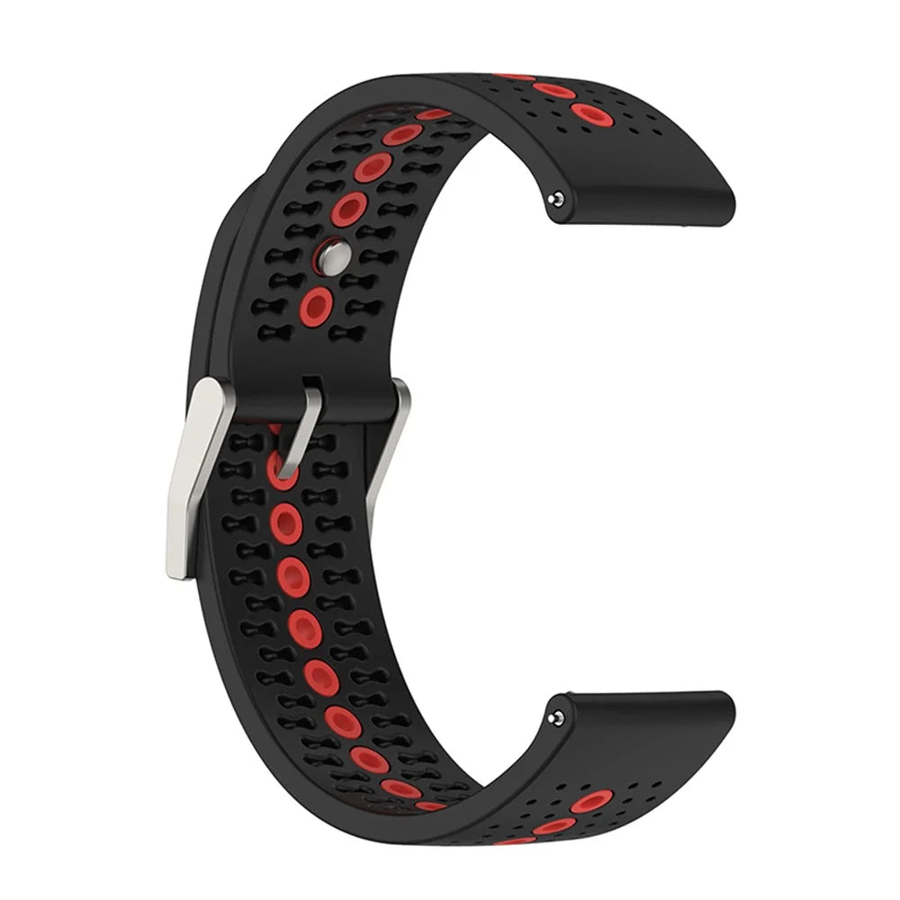 22mm Dual Color Watch Bands Waterproof Adjustable Soft Silicone Replacement Straps for Suunto 9 Speak / Suunto Run - Black / Orange - 2