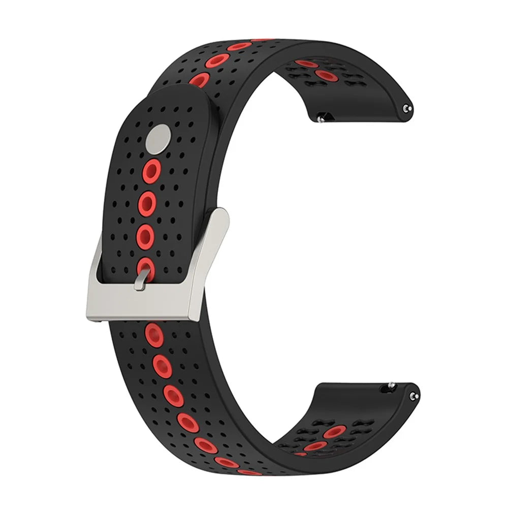 20mm Dual Color Sports Silicone Watch Bands Adjustable Straps for Samsung Galaxy Watch6 40mm 44mm / Watch6 Classic 43mm 47mm / Watch 5 40mm 44mm / 5 Pro 45mm / Watch4 40mm 44mm - Black / Orange - 1