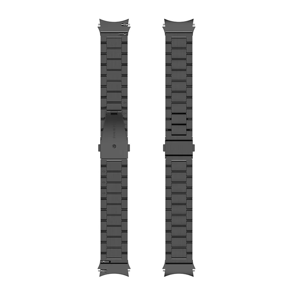3 Beads Smart Watch Band for Samsung Galaxy Watch6 40mm 44mm / Watch6 Classic 43mm 47mm / Watch 5 40mm 44mm / 5 Pro 45mm / Watch4 40mm 44mm Replacement Stainless Steel Wrist Strap - Black - 6