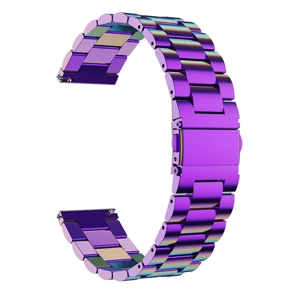 Stainless Steel 3 Beads Metal Replacement Wristband Watch Band for Samsung Galaxy Watch6 40mm 44mm / Watch6 Classic 43mm 47mm / Watch 5 40mm 44mm / 5 Pro 45mm / Watch4 40mm 44mm - Multi-color - 1