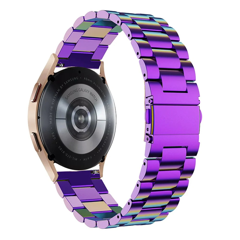 Stainless Steel 3 Beads Metal Replacement Wristband Watch Band for Samsung Galaxy Watch6 40mm 44mm / Watch6 Classic 43mm 47mm / Watch 5 40mm 44mm / 5 Pro 45mm / Watch4 40mm 44mm - Multi-color - 2