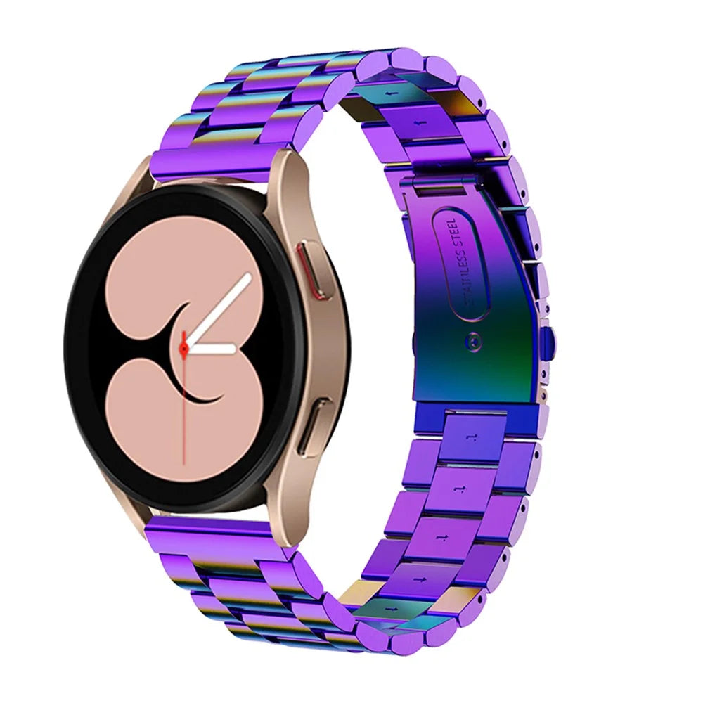 Stainless Steel 3 Beads Metal Replacement Wristband Watch Band for Samsung Galaxy Watch6 40mm 44mm / Watch6 Classic 43mm 47mm / Watch 5 40mm 44mm / 5 Pro 45mm / Watch4 40mm 44mm - Multi-color - 3