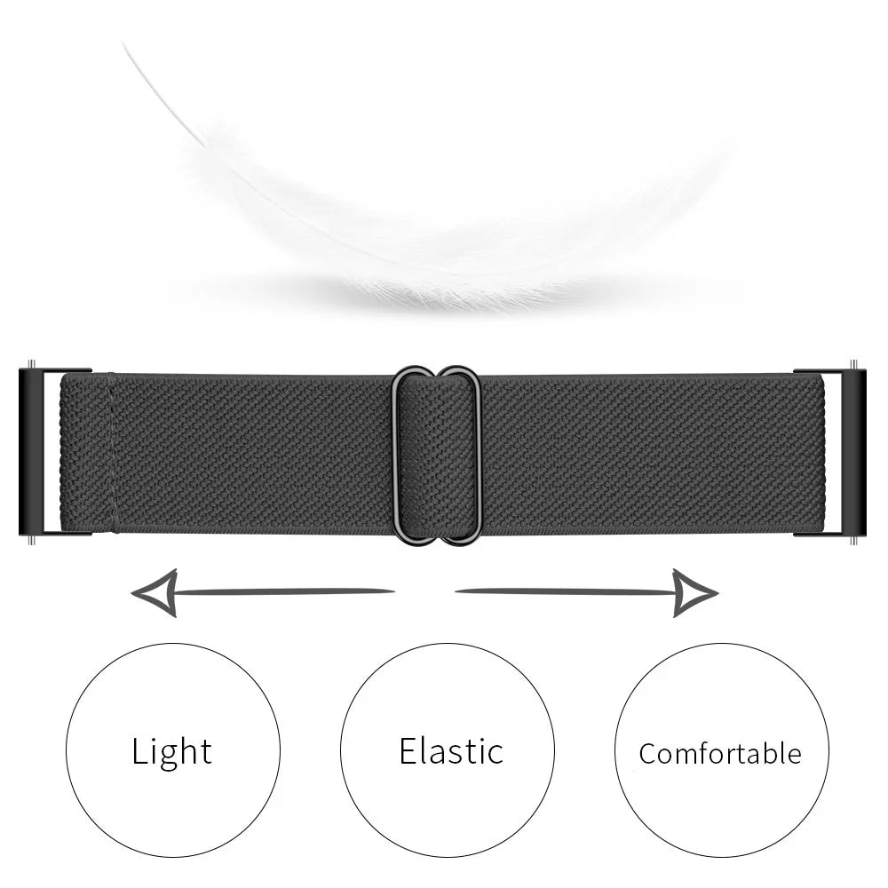 22mm Solo Loop Watch Band Fabric Nylon Elastic Belt Bracelet for Samsung Galaxy Watch 46mm / Gear S3 Classic / Gear S3 Frontier - Dark Grey - 4