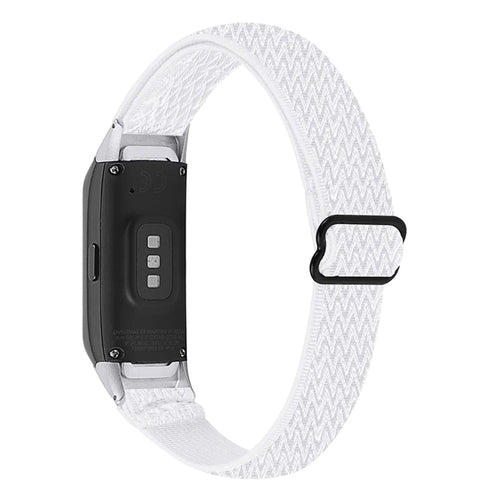 Adjustable Nylon Sport Loop Watch Band Braided Weave Replacement Strap for Samsung Galaxy Fit R375 - White - 1