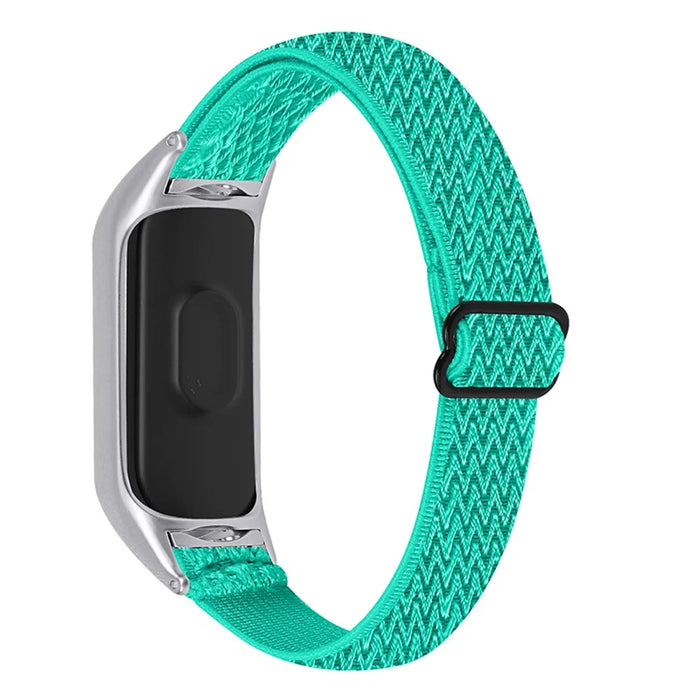 Nylon Watch Band Replacement Adjustable Braided Elastic Sport Loop Strap for Xiaomi Mi Band 5 - Mint Green - 1