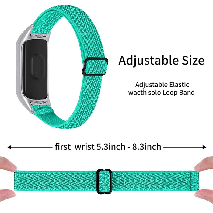 Nylon Watch Band Replacement Adjustable Braided Elastic Sport Loop Strap for Xiaomi Mi Band 5 - Mint Green - 3