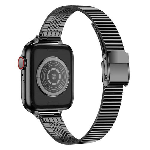 Luxurious Stainless Steel Metal Strap Replacement Band for Apple Watch Series 11 10 42mm / 9 8 7 41mm / SE3 SE2 SE 6 5 4 40mm / 3 2 1 38mm - Black - 1