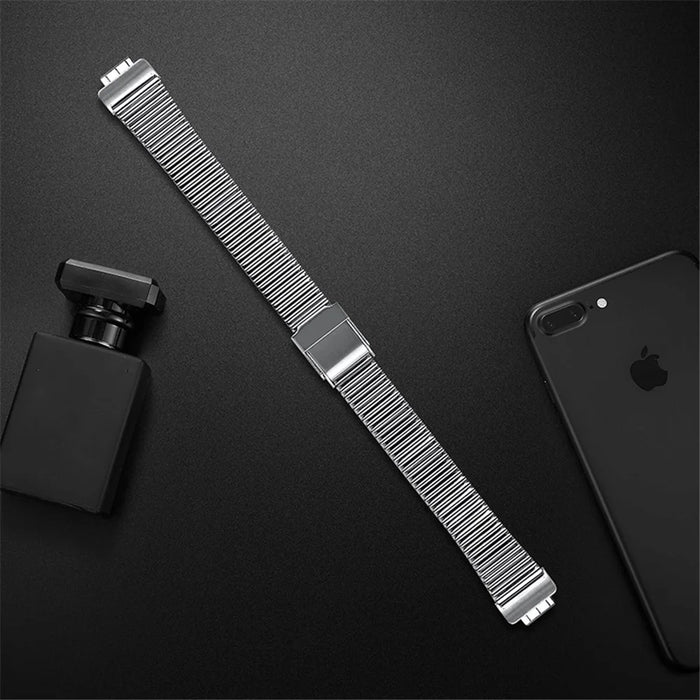 Stainless Steel Replacement Watch Band Wrist Strap for Fitbit Inspire 2 - Silver - 3