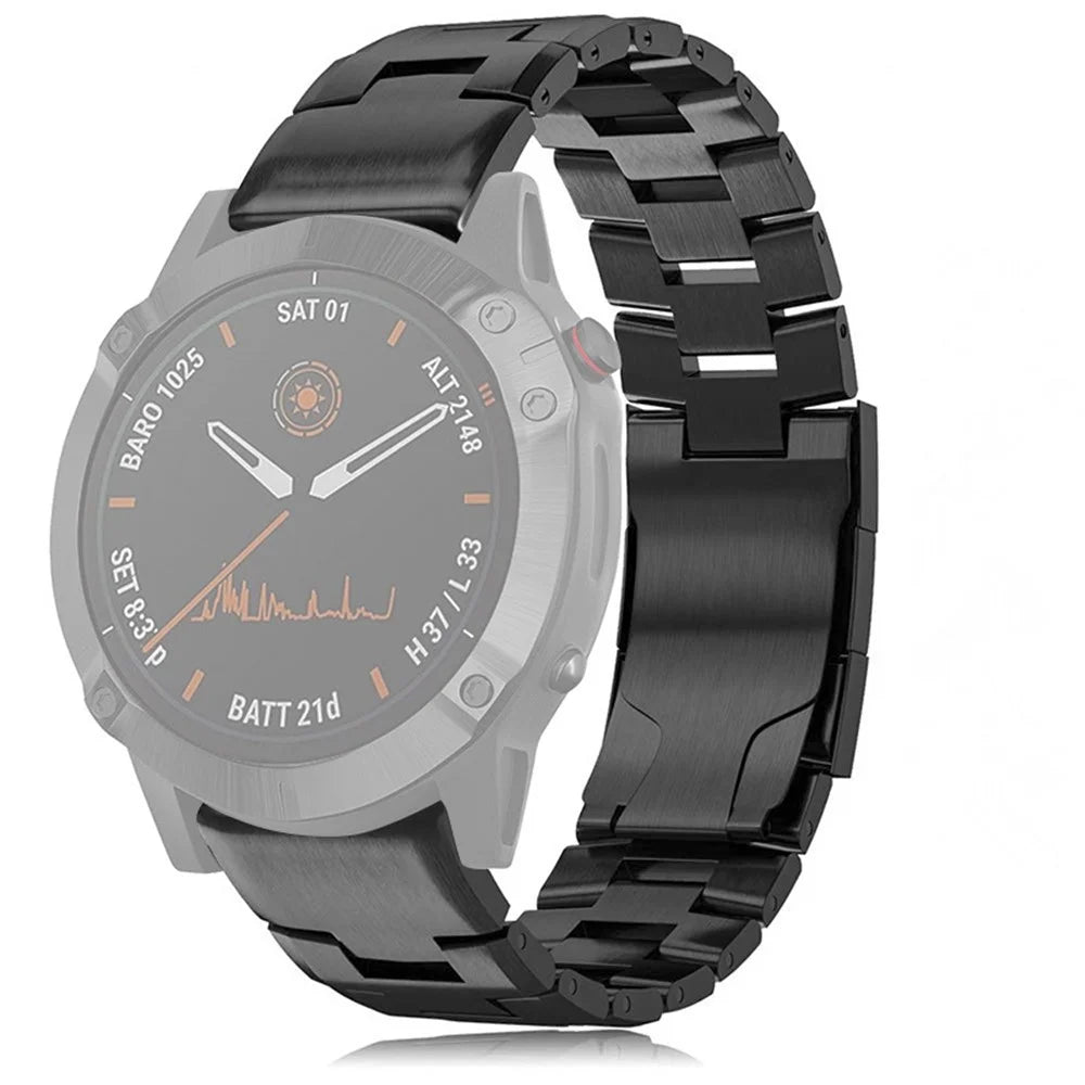 Watch Strap for Garmin Fenix 6 / 5 / Forerunner 935 / 945 Titanium Alloy Quick Release Replacement Wrist Band - Black - 1