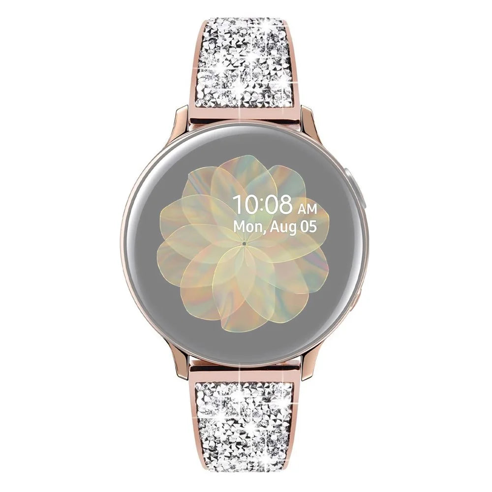 22mm Stainless Steel Strap Sparkle Bling Glitter Band for Samsung Galaxy Watch3 45mm / Gear S3 Frontier / Suunto 9 Peak - Rose Gold - 1