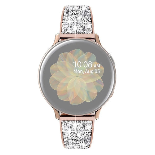 22mm Stainless Steel Strap Sparkle Bling Glitter Band for Samsung Galaxy Watch3 45mm / Gear S3 Frontier / Suunto 9 Peak - Rose Gold - 1