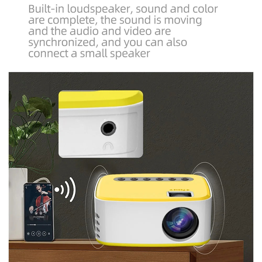 T20 Mini LED Projector 1080P High Definition Portable Home Theater Media Player - AU Plug - 7