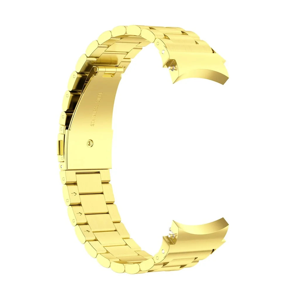 3-Beads Stainless Steel Smart Watch Band Replacement Strap for Samsung Galaxy Watch6 40mm 44mm / Watch6 Classic 43mm 47mm / Watch 5 40mm 44mm / 5 Pro 45mm / Watch4 40mm 44mm - Gold - 3