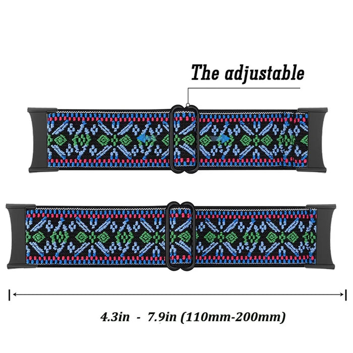Elastic Nylon Smart Watch Band Adjustable Wrist Strap for Fitbit Charge 5 - Brown - 2