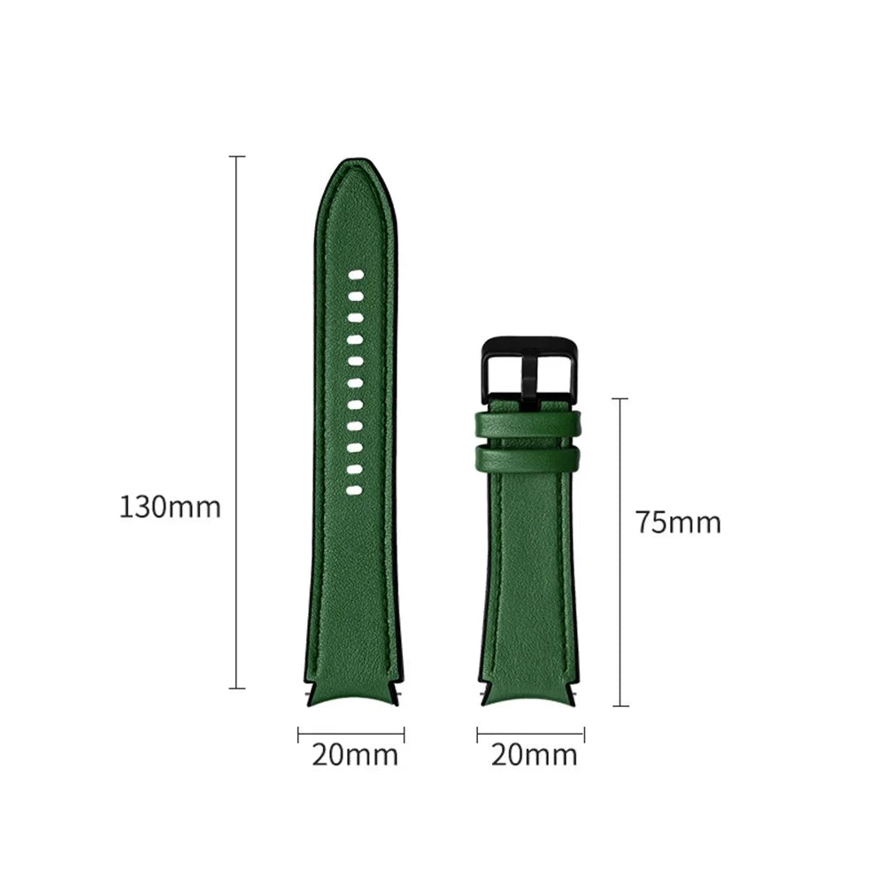 20mm Adjustable Leather Watch Band Strap for Samsung Galaxy Watch6 40mm 44mm / Watch6 Classic 43mm 47mm / Watch 5 40mm 44mm / 5 Pro 45mm / Watch4 40mm 44mm - Brown - 5