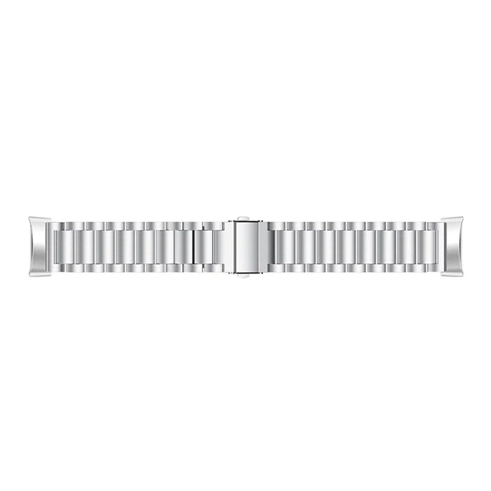 Stainless Steel Metal Band 3 Beads Replacement Watch Strap for Fitbit Charge 6 / 5 - Silver - 3