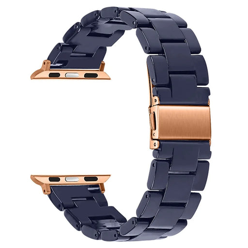Bling Rhinestone Watch Case and Strap Replacement for Apple Watch Series 3/2/1 42mm - Midnight Blue/Rose Gold - 2