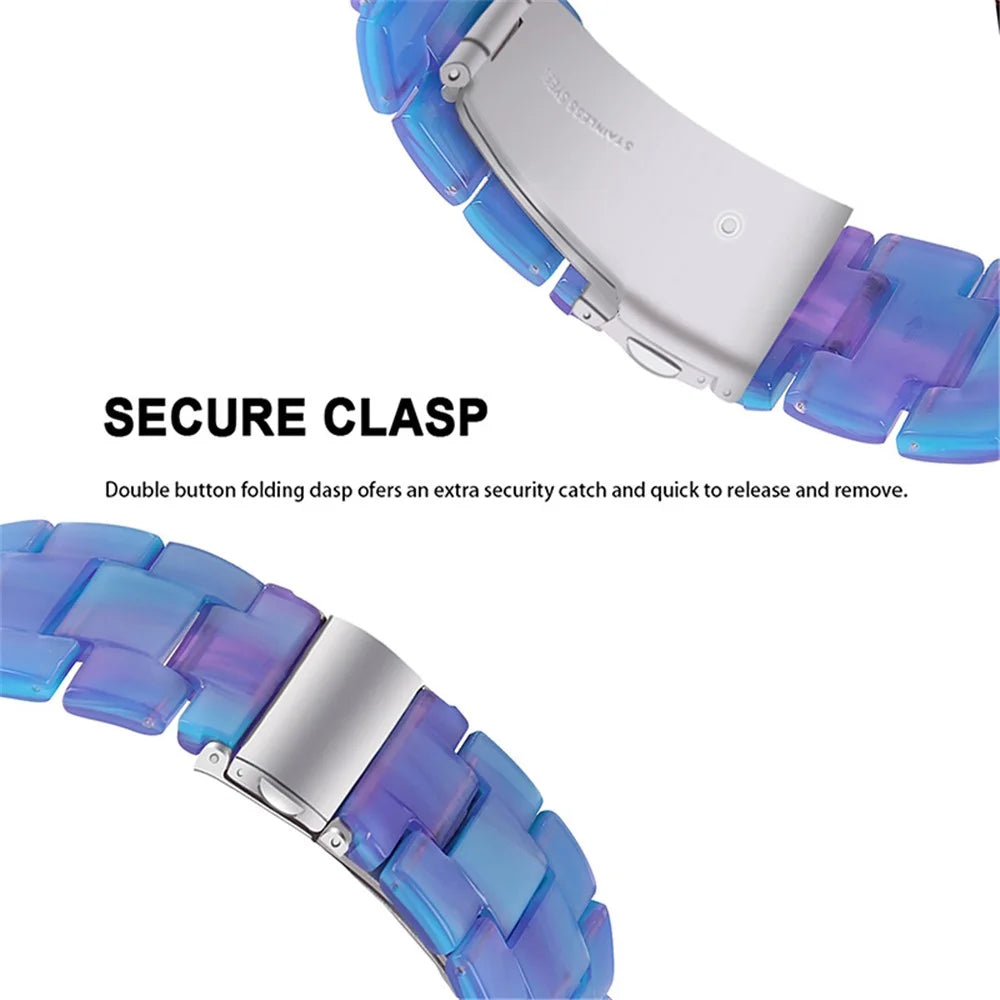 Resin Watch Band Stainless Steel Buckle Strap Bracelet for Samsung Galaxy Watch4 Classic 42mm / 46mm - Blue Phantom - 4