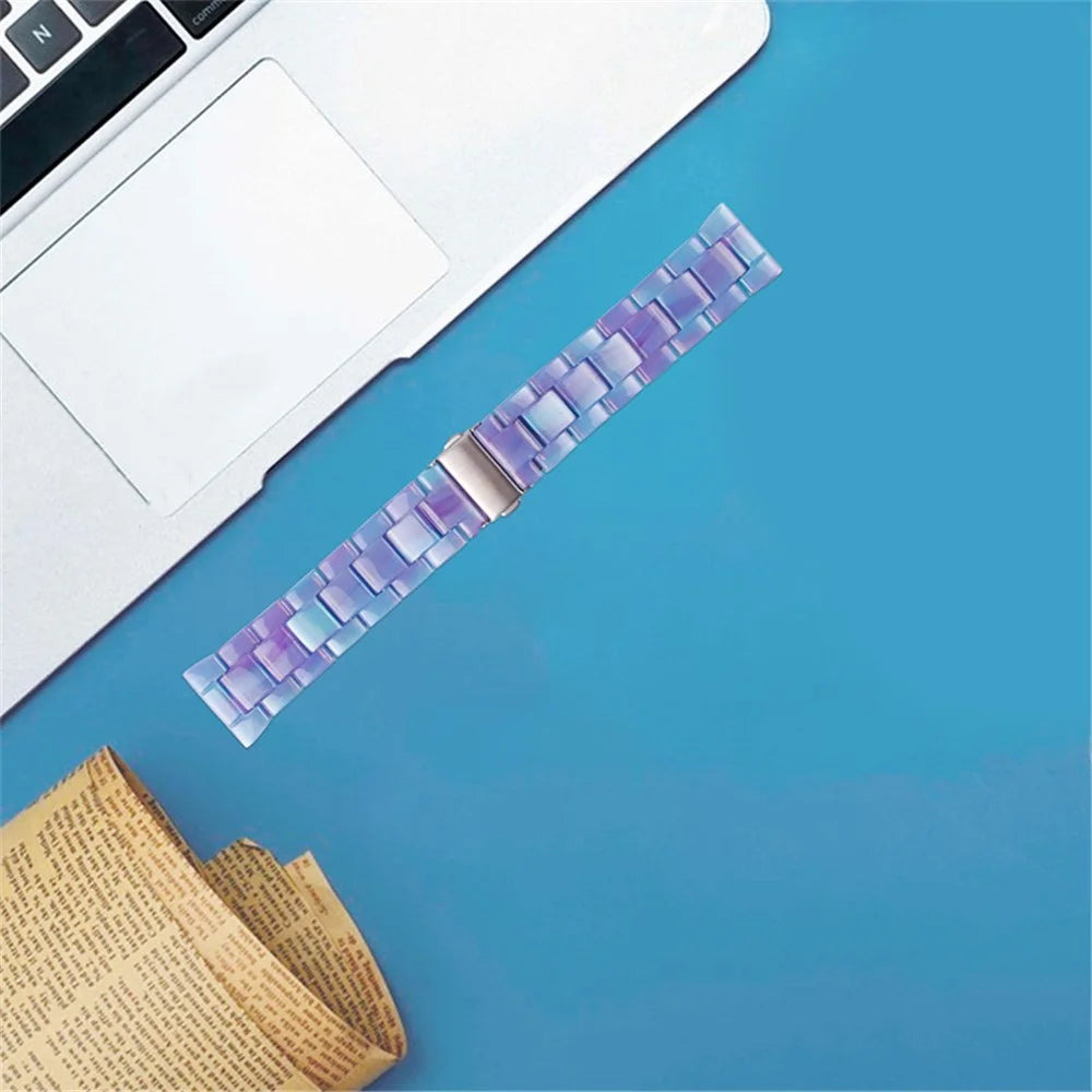 Resin Watch Band Stainless Steel Buckle Strap Bracelet for Samsung Galaxy Watch4 Classic 42mm / 46mm - Blue Phantom - 6