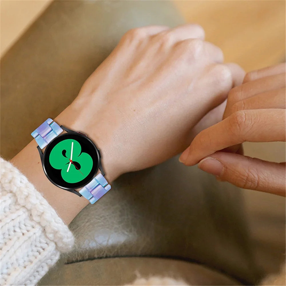 Resin Watch Band Stainless Steel Buckle Strap Bracelet for Samsung Galaxy Watch4 Classic 42mm / 46mm - Blue Phantom - 7